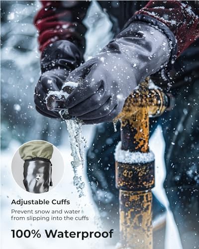 toolant Waterproof Winter Gloves with Grip, Balaena Freezer Gloves for Light Duty Work & Outdoor Adventure, Hiking, Farming, Washing, Ice Fishing, Small