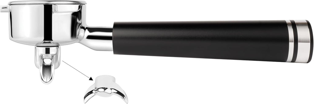 LILQ 54mm Spouted Portafilter Compatible with Breville Barista Express, Barista Pro, Bambino, and More – 18-20g basket included (Aluminum Flat, Double Spouts)