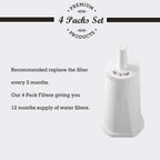 4 Pack Replacement Water Filter Compatible with Breville Sage Claro Swiss For Oracle Barista Bambino Espresso Coffee Machine Part #BES008WHT0NUC1