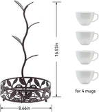 Simcat Mug Holder, Coffee Mugs/Tea Cup Storage Rack Stand, Countertop Mug Tree,Upgraded Stable Mug Stand for Kitchen Counter Cabinet Cafe Black Brow
