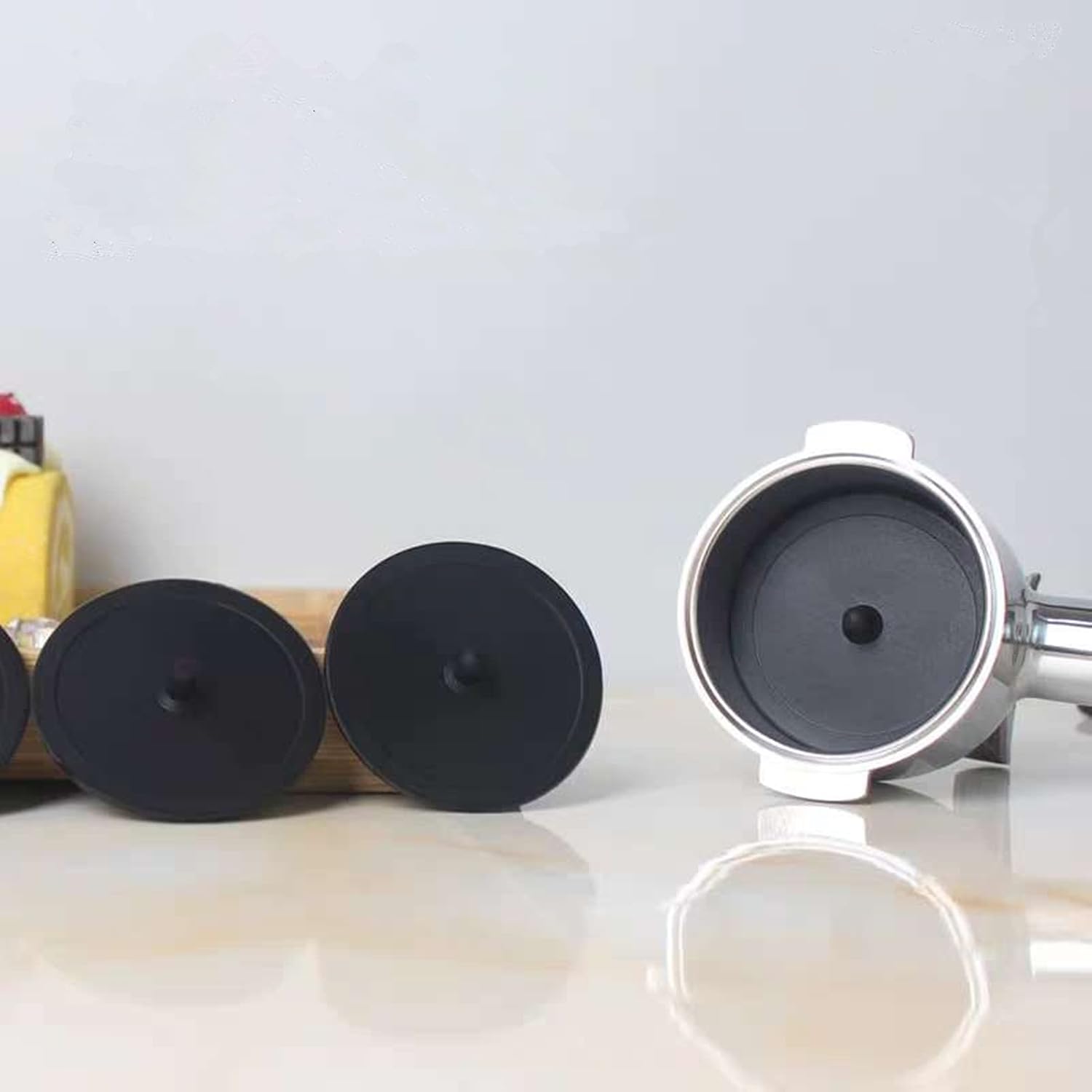 Blind Filter, Coffee Pad Backflush Disk Rubber Backflush Filter Espresso Machine Rubber Backflush Disk Coffee Machine Parts for Espresso Machines Coffee Machines, Black