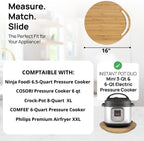 Ibyx Elegant Round Sliding Tray for Your Pressure Cooker, Air Fryer & Heavy Kitchen Appliances - Sturdy, Slides Easily from Under The Cabinet (Black, 16”)