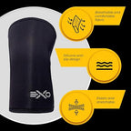 Exo Knee Compression Sleeves, Triple-Reinforcement Neoprene Sleeves for Women and Men, High-Performance Knee Compression Support for Squats, Weight Lifting, Powerlifting & Training Sleeve (7mm, Black)