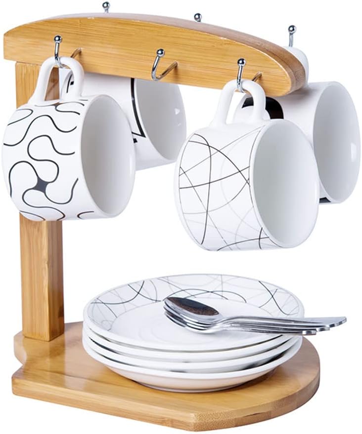 Mug Drainer Tree Stand - Coffee Mug Holder with Drain Rack for Kitchen Table