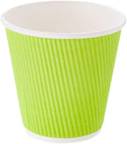 Restaurantware 8 Ounce Double Wall Disposable Coffee Cups, 25 Insulated Light Green Paper Cups with Ripple Wall Design, Lids Sold Separately, For Hot Beverages Like Tea, Hot Chocolate, & More