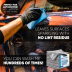 MW Pro Microfiber Cleaning Cloths (12 Pack) | Size 16" x 16"| All Purpose Microfiber Towels - Clean, Dust, Polish, Scrub, Absorbent (Gray)