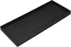 DNC Bathroom Counter Tray, 11.8" Silicone Vanity Tray, Kitchen Sink Soap Tray for Dish Holder Dispenser Countertop Toilet Tank Desk Organizer Black