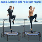 ONETWOFIT 42"/45" Rebounder Trampoline for Adults, Silent Mini Trampoline Indoor Exercise Fitness Trampoline Bungee Rebounder Workout Max Load 330lbs