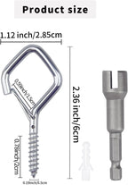 50 PCS Sliver Eye Screw Hooks for Hanging Heavy Duty with Safety Buckle.Metal Ceiling Hooks for Hanging Plants Cup Wind Chime Bird Feeders Patio Lights at Indoor&Outdoor