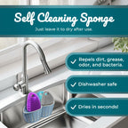 Food Grade Silicone Dish Scrubber - BPA-Free Kitchen Scrubbers for Dishes and Housecleaning (4-Pack Ovals)