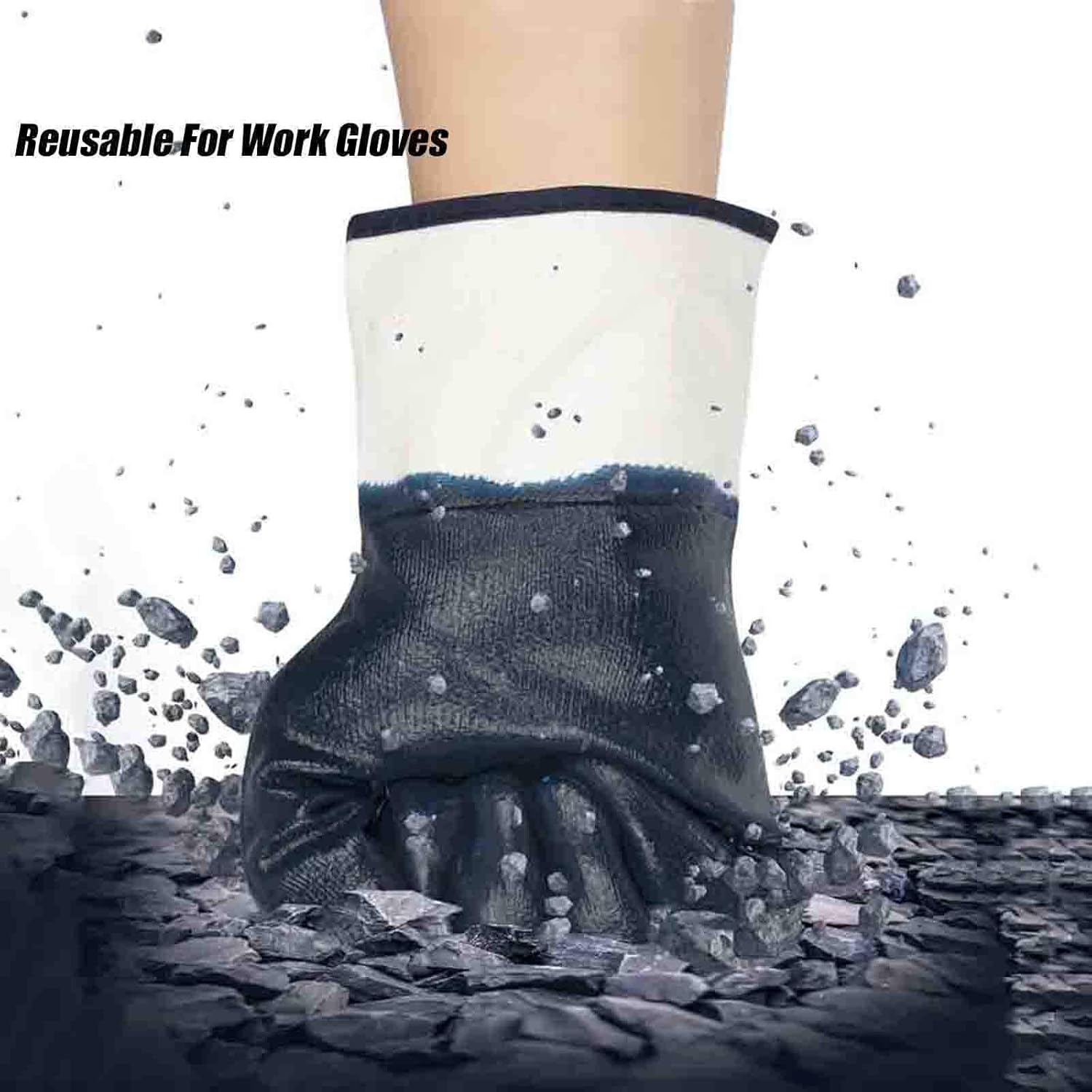 Oil Resistant Gloves, Nitrile Fubber Fully Coated Cotton Safety Work Gloves, Acid Alkali Resistant, for Men & Women Large, Blue (Pack of 12)