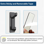 Wall Hooks for Coat and Towel: 13LB Adhesive Door Hanger Stick on, Black 4 Pack