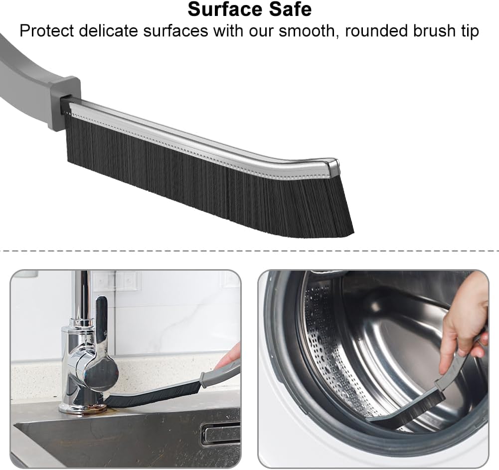 Hard Bristle Crevice Cleaning Brush, Gap Cleaning Brush, Small Cleaning Brush, Grout Brush, Kitchen Brush, Bathroom Crevice Brush for Toilet, Home, Bathtub, Sink, Household, Window - 3 Pcs