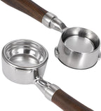 58mm Bottomless Portafilter with Double Shot Filter Basket & Wood Handle for Gaggia Classic, Espresso Pure, Color, Dose, Evolution, Baby Twin and More Semi-Automatic Espresso Machine