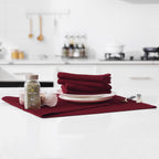 Kitinjoy 100% Cotton Waffle Weave Kitchen Towels, 8-Pack Super Soft and Absorbent Dish Towels for Drying Dishes, Kitchen Hand Towels, 13 in x 28 in, Burgundy