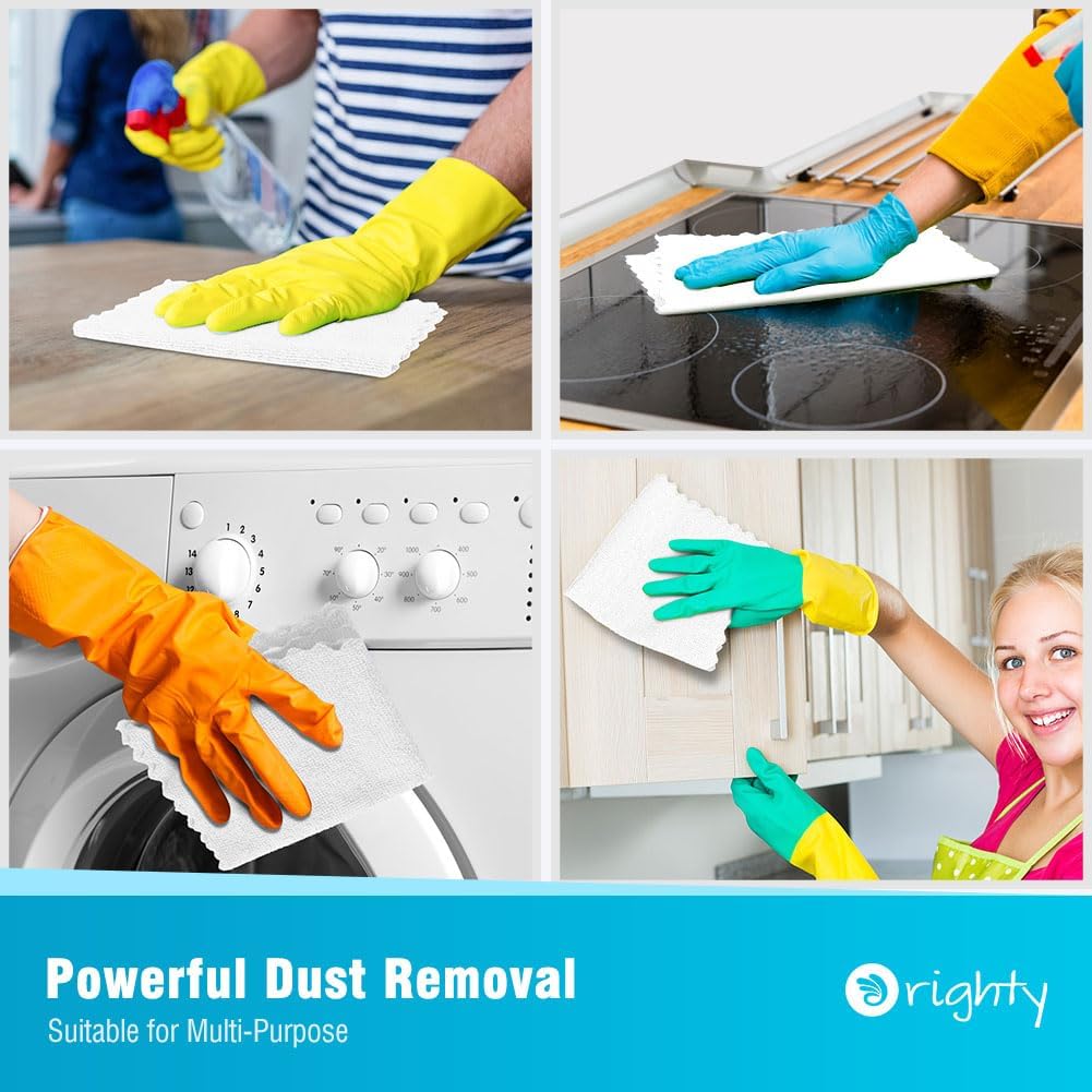 Orighty Cleaning Cloths Bulk, 150 Pack Shop Rags Reusable, Multi-Purpose Shop Towels for Cars, Microfiber Cleaning Rags for Automotive, Mechanic, Kitchen, Lint Free Towels 11.5’’ x 11.5’’, White