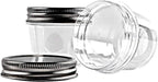 novelinks 4 Ounce Clear Plastic Jars Containers With Screw On Lids - Refillable Round Empty Plastic Slime Storage Containers for Kitchen & Household Storage - BPA Free (40 Pack)