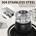 Coffee Tamper for Moka Pot, 304 Stainless Steel Espresso Coffee Tamper, Espresso Dosing Funnel Compatible with Aluminum Espresso stovetop Moka Pot (Silver)