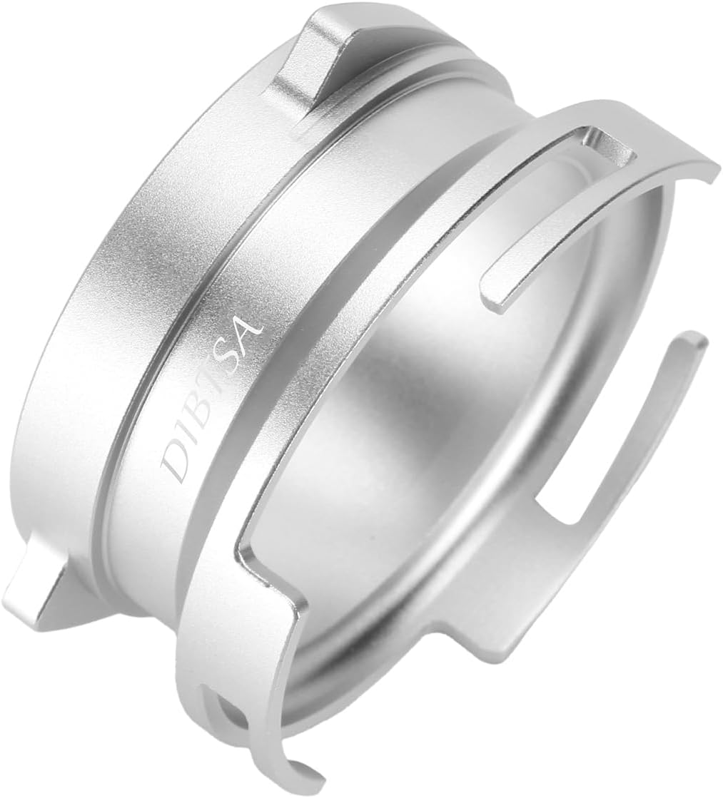 Espresso Dosing Funnel Compatible with Barsetto, Calphalon Temp IQ 58mm Portafilter, Aluminum Alloy, Silver