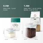 Pop Airtight Food Containers - Set of 2 Kitchen Storage Containers with Lids, Ideal for Cereal and Pantry Storage - Includes 1.5Qt and 0.5Qt Sizes