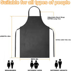 Gotega 6 Pack Waterproof Rubber Vinyl Apron 40 Inch Chef Aprons for Men Heavy Duty Chemical Work Apron Extra Long Grilling Aprons with Adjustable Bib Apron for Dishwashing Lab Butcher Black