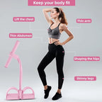 Multi-Function Tension Rope – 4 Tube Resistance Bands with Handles – Sit Up Exercise Equipment Home Gym Tummy Trainer for Men Women