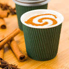 4 oz Forest Green Paper Coffee Cup - Ripple Wall - 2 1/2" x 2 1/2" x 2 1/4" - 500 count box