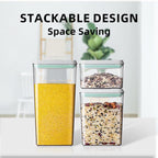 Ankou Airtight Food Storage Container Sets with Lids 6Pcs Pop Containers for Kitchen Pantry Organization BPA-Free Stackable Kitchen Storage Containers for Cereal Flour Sugar (0.5, 1.2, 1.8qt)*2