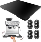 360° Rolling Tray Bamboo Appliance Slider for Kitchen Appliances, for Breville Espresso Machine Accessories, Sliding Tray for Coffee Maker Appliances Mat Easily from Under The Cabinet Black 13"×15.7"