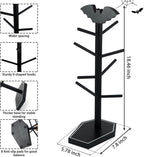 Bat Mug Holder Tree - 8 Hooks Coffee Mug Rack - Gothic Home Decor Wood Coffee Mug Tree for Countertop - Coffee Cup Holder for Halloween Kitchen Organizer & Coffee Bar Accessories (Coffin)