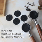 Blind Filter, Coffee Pad Backflush Disk Rubber Backflush Filter Espresso Machine Rubber Backflush Disk Coffee Machine Parts for Espresso Machines Coffee Machines, Black