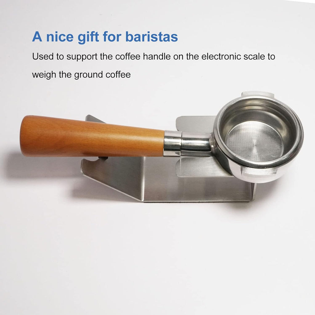 HEEPDD Universal Stainless Steel Portafilter Stand, Coffee Tamper Holder, Weighing Rack for 51mm, 53mm, 54mm, 58mm Bottomless Single Double Spout