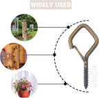 50 PCS Bronze Eye Screw Hooks for Hanging Heavy Duty with Safety Buckle.Metal Ceiling Hooks for Hanging Plants Cup Wind Chime Bird Feeders Patio Lights at Indoor&Outdoor