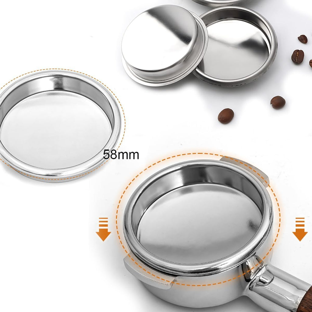 Backflush Inser, 58 mm Blind Filter, 304 Stainless Steel 58mm Backflush Insert, 2.28in Back Flush Blind Filter Basket, Backflush Filter Espresso for Espresso Machines, 1Pcs