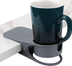 Kalolary New Drinking Cup Holder Clip with Groove, Table Bottle Cup Stand DIY Glass Cup Clamp Storage Saucer Clip Water Coffee Mug Holder Saucer Clip for Home Desk, Gray