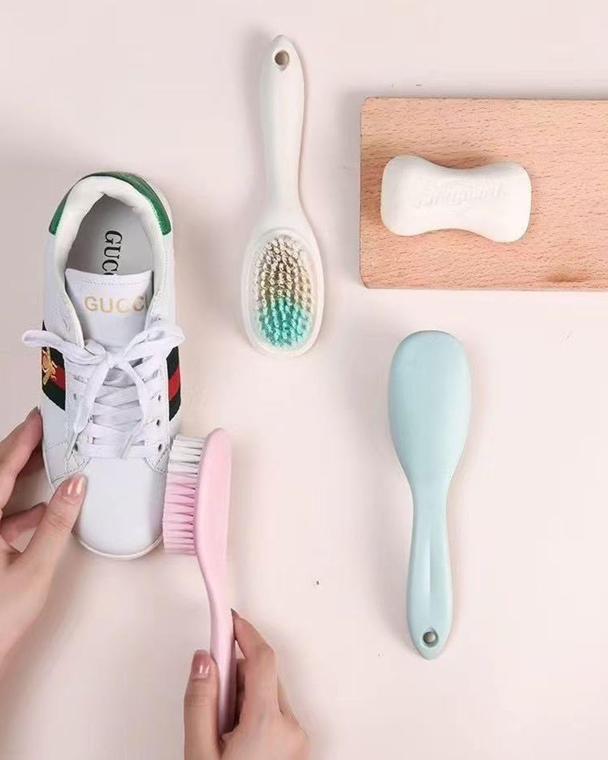 Cleaning Scrub Brushes Laundry Brush Soft Bristle Scrubbing Brush Clothes Brush Removes Stains from Fabrics Cleaning Brush Scrubber Brush for Fabric,Carpet,Clothes - 2 Pack