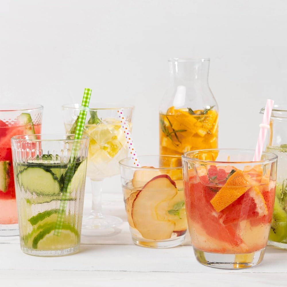 50 Pack Reusable Straws, BPA-Free, 9" Colorful Hard Plastic Stripe Drinking Straw for Mason Jar Tumbler, Family or Party Use with Cleaning Brush