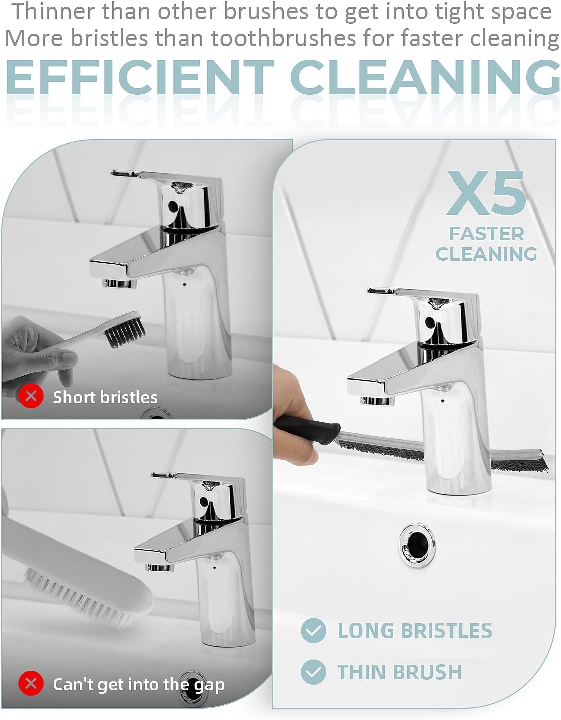 SXhyf Crevice Cleaning Brush - Grout Scrub Brush, House Cleaning Supplies, Gap Cleaning Tools, Home Essentials, Gifts for Women Men, Hard Bristle Crevice Cleaner Brush for Household Use, Bathroom