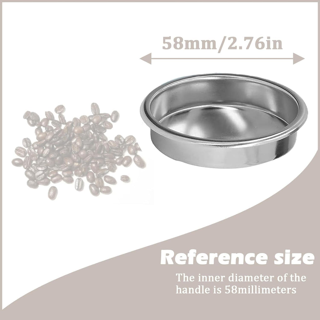 58mm Backflush Inser, Backflush Filter Espresso, Stainless Steel Back Flush Blind Filter Basket Fits for Breville Gaggia Classic and other Espresso Machines Espresso Cleaning Disc (2-Piece Set)