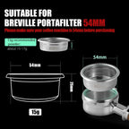 MHW-3BOMBER 54mm Espresso Filter Basket, 15g Double-layer Stainless Steel High Precision Extraction Portafilter Basket Filter Fits Most 54mm Portafilter/Tamper, Ridged, FB5583