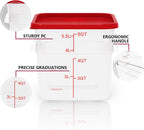 6 Pack 6 Quart Square Clear Food Storage Containers with Lids Cereal Containers Storage Airtight Food Storage Containers for Restaurant Kitchen Home