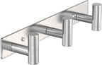 VAEHOLD Silvery Hat and Coat Wall Mount Rack - 3 Hooks for Robes, Bags, Keys, and Towels - Bathroom Towel Hanger Organizer (1 Pack)