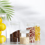 ZENS Glass Canisters Jar with Lid, Airtight Sealed 15 Fluid Ounce Spice Jars Sets of 2, Clear Small Kitchen Storage Containers for Herbs,Tea 4.76 x 3.15 IN