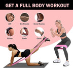 Long and Short Fabric Resistance Bands with Door Anchor 7 PCS, Non-Slip Stretch Booty Bands for Working Out Women & Men, Loop Exercise Elastic Bands for Home Physical Therapy Yoga Pilates