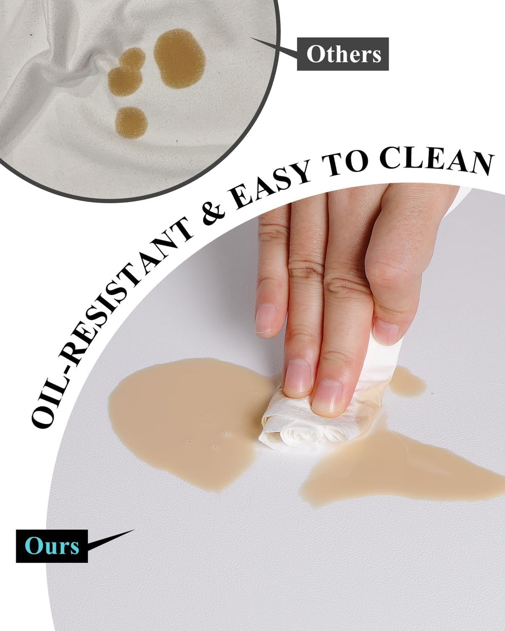 Pure White Plastic Table Cover Protector, 36" x 60" Waterproof Easy Flat PVC Desk Pad Mat, 1.5mm Thick Rectangle Vinyl Table Top Protector for Dining Room Table, Office, Dresser