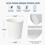 Turbo Bee 10 oz Disposable Coffee Paper Cups,270 Pack Hot Drinking Cups,White Paper Party Cups