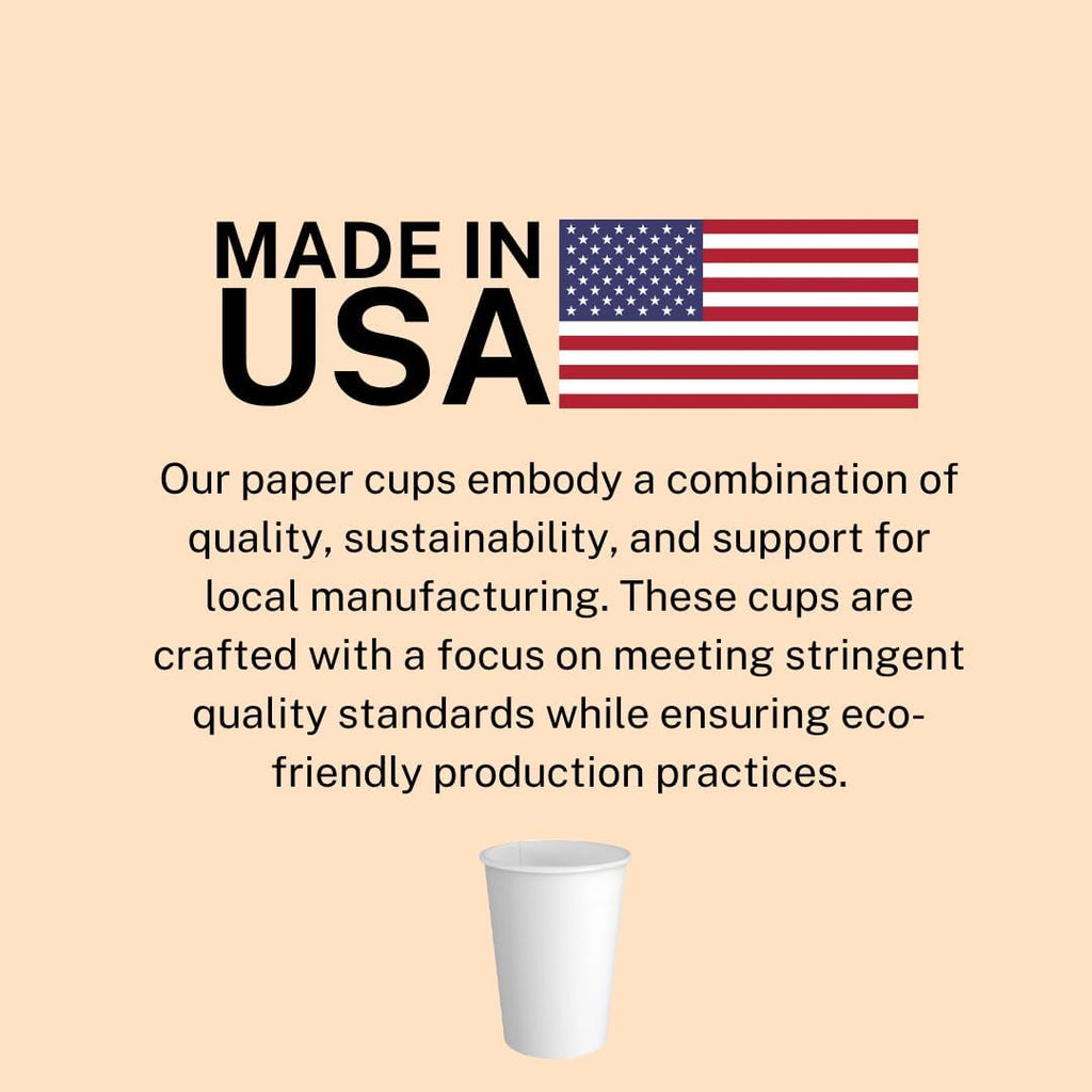 Paper Cups 12 oz 1000 Pack for Coffee & Tea Made in USA | Bulk 1000 Count for Home, Office, Restaurants & Parties | Recyclable Disposable 12 Ounce To-Go Cups for Hot Drinks
