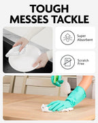 Fantasticlean Microfiber Cleaning Cloth Roll -75 Pack, Tear Away Microfiber Towels, 12" x 12", Reusable, Washable, Scratch Free, Ultra Absorbent Dish Rags for Car, Home, Garage or Shop (White)