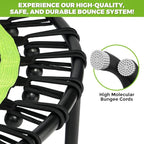 ONETWOFIT Foldable Rebounder Trampoline for Adults, 40/42/45” Mini Fitness Trampoline W/Adjustable Foam Handle Bungees, Quiet Exercise Trampoline for Personal Indoor Workout
