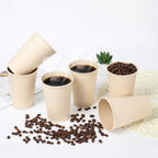 Bamboo Fiber 120 Count 16 oz Disposable Light Brown Paper Coffee Cups, Perfect for Hot Drinks